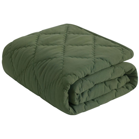 Picture of NTBAY Down Alternative Oversized Toddler Comforter, Super Soft and Warm Solid Color Baby Crib Quilted Blanket, 43x60 inches, Olive Green