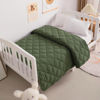 Picture of NTBAY Down Alternative Oversized Toddler Comforter, Super Soft and Warm Solid Color Baby Crib Quilted Blanket, 43x60 inches, Olive Green