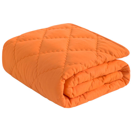 Picture of NTBAY Down Alternative Oversized Toddler Comforter, Super Soft and Warm Solid Color Baby Crib Quilted Blanket, 43x60 inches, Orange