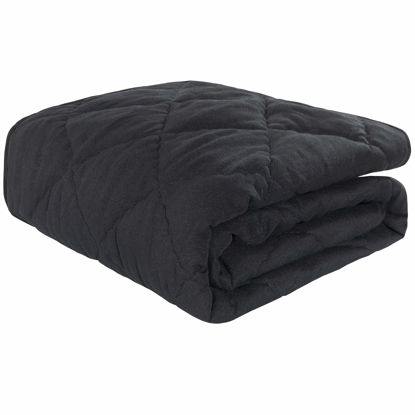 Picture of NTBAY Down Alternative Oversized Toddler Comforter, Super Soft and Warm Solid Color Baby Crib Quilted Blanket, 43x60 inches, Black