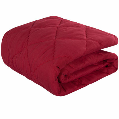 Picture of NTBAY Down Alternative Oversized Toddler Comforter, Super Soft and Warm Solid Color Baby Crib Quilted Blanket, 43x60 inches, Red