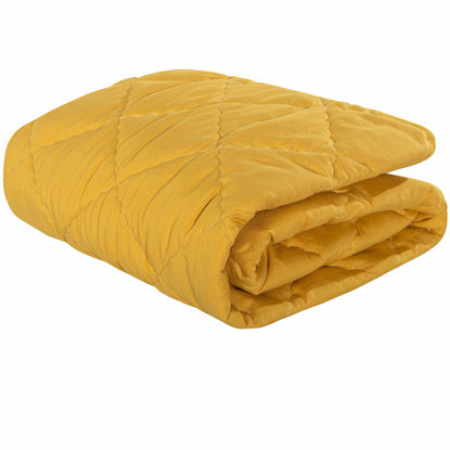 Picture of NTBAY Down Alternative Toddler Comforter, Lightweight and Warm Solid Color Baby Crib Quilted Blanket, 39x47 inches, Yellow