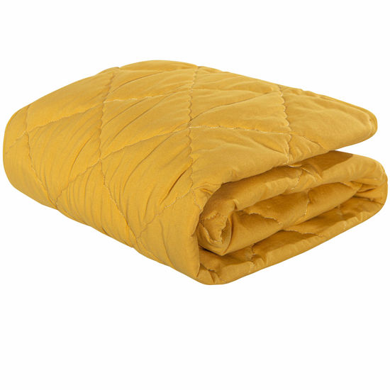 Picture of NTBAY Down Alternative Toddler Comforter, Lightweight and Warm Solid Color Baby Crib Quilted Blanket, 39x47 inches, Yellow