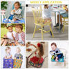 Picture of Toddler Booster Seat for Dining Table,4 Inches Washable Double Safer Straps Non-Slip Bottom Booster Seat Dining for Kids, Portable Travel High Density Sponge Detachable Increasing Cushion for Child