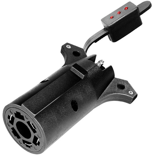 Picture of OPT7 7 Pin to 4 Pin Trailer Adapter w/Tester, 7 Way Blade to 4 Way Flat Trailer Connector w/Secure Tab for Pickup Truck Trailer Tow Hitch, 3.75" Long x 1.75" Diameter