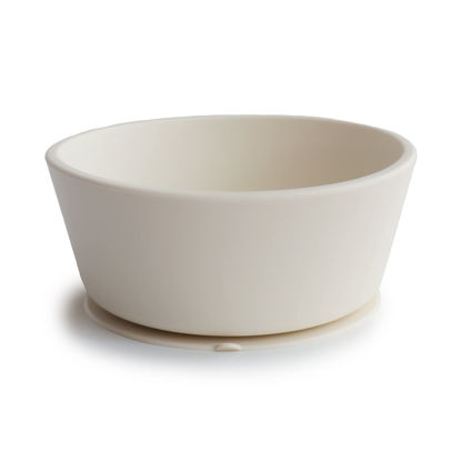 Picture of mushie Silicone Suction Bowl | BPA-Free Non-Slip Design (Ivory)
