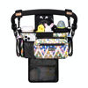 Picture of TOPDesign Universal Baby Stroller Organizer, Stroller Caddy with Detachable Mesh Bag & Heightened Insulated Cup Holders & Non-Slip Secure Hooks Accessories, Fits Most Strollers (Colorful)