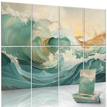 Picture of JanTech 8 Pack Art Acoustic Panels 48x32 Inches Acoustical Wall Panels Decorative Sound Dampening Panels for Studios, Offices, Theaters, Adhesive Included