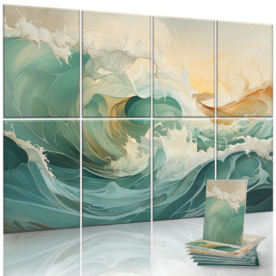 Picture of JanTech 8 Pack Art Acoustic Panels 48x32 Inches Acoustical Wall Panels Decorative Sound Dampening Panels for Studios, Offices, Theaters, Adhesive Included