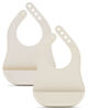 Picture of Lalo The Bib - Waterproof, Non-Toxic Silicone Baby Bib with Adjustable Neck Band & Silicone Food Pouch Catcher, Set of 2 - Oatmeal
