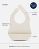 Picture of Lalo The Bib - Waterproof, Non-Toxic Silicone Baby Bib with Adjustable Neck Band & Silicone Food Pouch Catcher, Set of 2 - Oatmeal