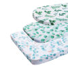 Picture of Bassinet Sheets Set 3 Pack for Baby Boy and Girl, Stretchy Jersey Knitted Fitted Sheet, Universal for Oval Rectangle and Hourglass Bassinet Mattress, Watercolor Greenery Botanical Leaf