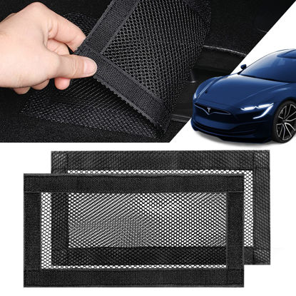 Picture of SARDVISA Backseat Air Vent Cover for Tesla Model 3 & Model Y, 2-Pack Rear Seat Air Condition Outlet Protector with Upgraded Mesh Cloth and Velcro, Car Air Vent Accessories for Tesla Model Y / 3