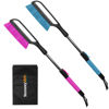 Picture of YeewayVeh 35" Snow Brush and Ice Scraper, 2 Pack Extendable Car Snow Scraper with Soft Grip & Additional Handhold, 2 in 1 Detachable & Scratch-Free Snow Brushes for Car Truck SUV, Magenta & Lake Blue
