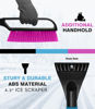 Picture of YeewayVeh 35" Snow Brush and Ice Scraper, 2 Pack Extendable Car Snow Scraper with Soft Grip & Additional Handhold, 2 in 1 Detachable & Scratch-Free Snow Brushes for Car Truck SUV, Magenta & Lake Blue