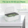 Picture of Flenpptly Baby Wipes Dispenser, Wipes Case Baby Wipe Holder Keeps Wipes Fresh, Non-Slip, Easy Open & Close (Gray)