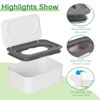 Picture of Flenpptly Baby Wipes Dispenser, Wipes Case Baby Wipe Holder Keeps Wipes Fresh, Non-Slip, Easy Open & Close (Gray)