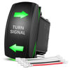 Picture of Nilight Turn Signal Switch Green 4Pin ON Off ON Rocker Switch Laser Etched SPDT Toggle Switches 12V 20A 24V 10A Jumper Wires for Cars RVs Boats Campers Trailers