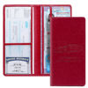 Picture of Peisicne Car Registration and Insurance Card Holder for Women Men, Red Glove Box Paperwork Organizer with Magnetic Buckle for Easy Access and Protect Documents and Various Cards in Vehicle