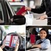 Picture of Peisicne Car Registration and Insurance Card Holder for Women Men, Red Glove Box Paperwork Organizer with Magnetic Buckle for Easy Access and Protect Documents and Various Cards in Vehicle