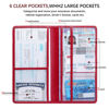 Picture of Peisicne Car Registration and Insurance Card Holder for Women Men, Red Glove Box Paperwork Organizer with Magnetic Buckle for Easy Access and Protect Documents and Various Cards in Vehicle
