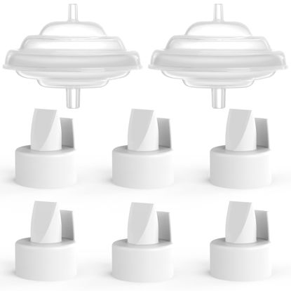 Picture of [8-Count] Papablic Duckbill Valves and Backflow Protector Compatible with Spectra S1 Spectra S2 Spectra 9 Plus Breast Pumps, Not Original Spectra Pump Parts, BPA/DEHP Free