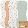Picture of 5-Pack Muslin Burp Cloths for Baby Boys and Girls - Super Absorbent Baby Burp Cloth, Viscose Derived from Bamboo Cotton Baby Washcloths, Burp Rags, Large Neutral Burp Clothes for Newborn (Wilderness)