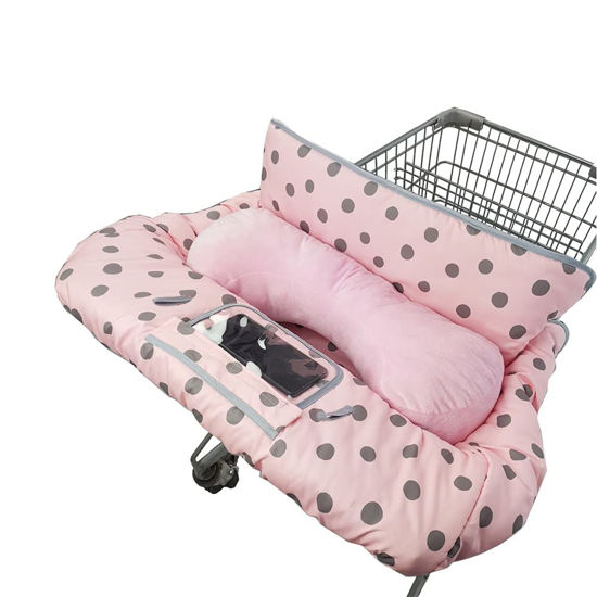 Picture of DODO NICI Shopping Cart Cover for Baby/Toddler with Pillow, Cozy High Chair Cover, Pink