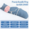 Picture of Buryeah 4 Pack Preemie Swaddle Blanket Wrap Set with Hat for Baby Boys Girls 3-7 Lbs Preemie Newborn Clothes Sleepers Cap (Blue,Safari)