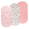 Picture of Bassinet Sheets Set 3 Pack for Baby Girl, Stretchy Soft Jersey Knitted Fitted Sheet Universal for Oval Rectangle and Hourglass Bassinet Mattress, Pink Floral