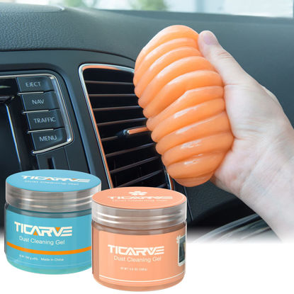 Picture of TICARVE 2Pack Car Cleaning Gel Car Putty Car Cleaning Putty Auto Tools for Car Interior Cleaner Cleaning Kits Automotive Car Cleaner Blue Orange (320g/11.2oz)