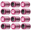 Picture of Tire Valve Stem Cap Cover - (12 Pack) Tire Air Caps Metal with Plastic Liner Corrosion Resistant Leak-Proof Cat/Dog Paw for Car Truck Motorcycle Bike Pink