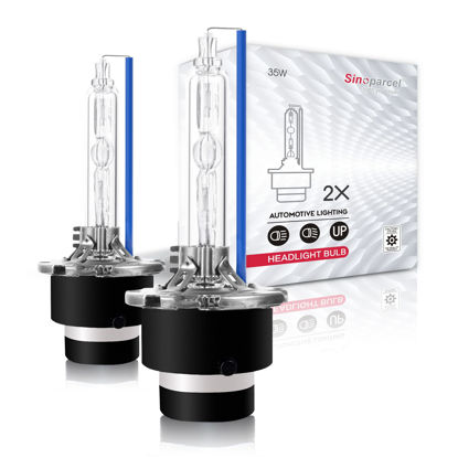 Picture of Sinoparcel D4S Xenon HID Headlight Bulbs - 8000K 35W High Low Beam 42402 66440 42402WX Replacement Lights- Pack of 2