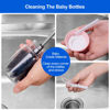 Picture of SweeBe Bottle Brush, Long Stainless Steel Handle Water Bottle Brush Cleaner, Sports Bottle Scrubber, Kitchen Scrub Cleaning Brushes for Beer Bottles, Cups, Wine Glasses, Coffee Mugs, Tumblers, Thermos