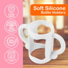 Picture of (3-Pack) Bottle Handles for Dr Brown Baby Bottles with Easy Grip Handles to Hold Their Own Bottle - BPA-Free Soft Silicone (White Pink Orange)