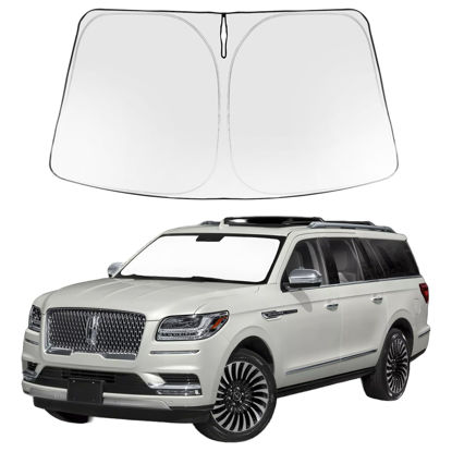 Picture of Proadsy 2024 Upgrade Windshield Sun Shade Custom Fit 2018-2023 2024 Lincoln Navigator Foldable Front Sunshade Protector Sun Visor Blocks UV Rays Keep Car Cooler
