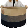 Picture of MXMHOME Large Cotton Rope Basket,22"x22"x14"Throw Blanket Storage for Living Room Woven Baby Laundry Basket with Handle Nursery Basket Soft Toy Storage Basket Comfoter Cushions Thread Hamper