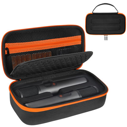 Picture of Wireless Microphone Case Compatible with JBL PartyBox Wireless Mic - 2X Digital Wireless Microphones,Protable Mic Travel Bag Storage Box for Receivers,Adapters,AA Batteries,Charger,Black (Box Only)