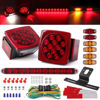 Picture of 12V Trailer Led Light Kit, 2x Square Led Stop Turn Tail Brake License Plate Running Lights w/ 25ft Wiring Harness/6x Mini Marker Lights/15" 11LED Trailer Tail Brake Light Bar/License Plate Bracket