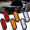 Picture of Nilight 6Inch Oval Trailer Tail Light 6PCS Red Amber White 10LED with Flush Mount Grommets Plugs IP67 Waterproof Brake Turn Signals Reverse Lights for RV Truck Trailer