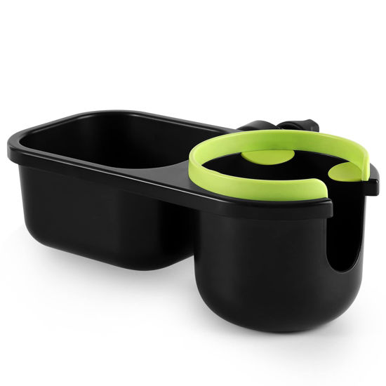 Picture of Accmor 2 in 1 Stroller Tray, Stroller Cup Holder Snack Tray, Non-Slip Grip Clip Stroller Accessory Stroller Tray Compatible with Uppababy, Nuna, Doona Strollers, Green