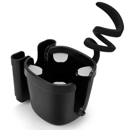 Picture of Accmor Stroller Cup Holder, Universal Cup Holder with Silicone Gooseneck Arm, Bike Cup Holder, 360° Rotatable Large Caliber Drinks Holder for Stroller, Bike, Wheelchair, Walker