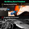 Picture of A9 Wireless Guitar System - 2.4GHz Guitar Accessories Transmitter Receiver, 24-bit 48KHz Audio, 100ft Range, No Latency, 4-Hour Rechargeable Battery, for Electric Guitar Bass (Blue(1TX+1RX))