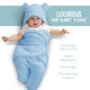 Picture of BlueMello Baby Swaddle Blanket | Ultra-Soft Plush Essential for Infants 0-6 Months | Receiving Swaddling Wrap Blue | Ideal Newborn Registry and Toddler Boy Accessories | Perfect Baby Girl Shower Gift