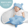 Picture of BlueMello Baby Swaddle Blanket | Ultra-Soft Plush Essential for Infants 0-6 Months | Receiving Swaddling Wrap Blue | Ideal Newborn Registry and Toddler Boy Accessories | Perfect Baby Girl Shower Gift