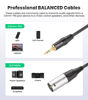 Picture of tisino 3.5mm to XLR Balanced Cable Adapter, Gold-Plated 1/8 inch Mini Jack Aux to XLR Male Mono Audio Cord for Cell Phone, Laptop, Speaker, Mixer - 1ft