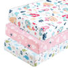 Picture of PHF 3 Pack Soft Mermaid Crib Sheets Fitted, Silky Comfy Breathable Baby Sheets for Boys Girls Neutral, 28x52 Inches Fits Standard Crib and Toddler Mattresses, Mermaid