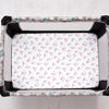 Picture of PHF 3 Pack Soft Mini Crib Sheets, Rose Floral Silky Pack N Play Sheets for Baby Boys Girls, Universal Fit for Pack N Play, Playard, Portable and Mini Crib Mattresses, Pink Floral