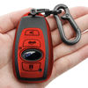 Picture of Kirsnda for Subaru Key fob Cover case with Keychain,Texture Soft TPU Key case/Skin,4-Buttons fit BRZ Legacy Outback Ascent Crosstrek Forester WRX Remote Key Vehicle Accessories(Red)