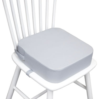 Picture of Eiury Toddler Booster Seat for Dining Table, Portable Kids Booster Seat with Safety Buckles Portable Increasing Booster Cushion with Non-Slip Bottom (Light Gray)